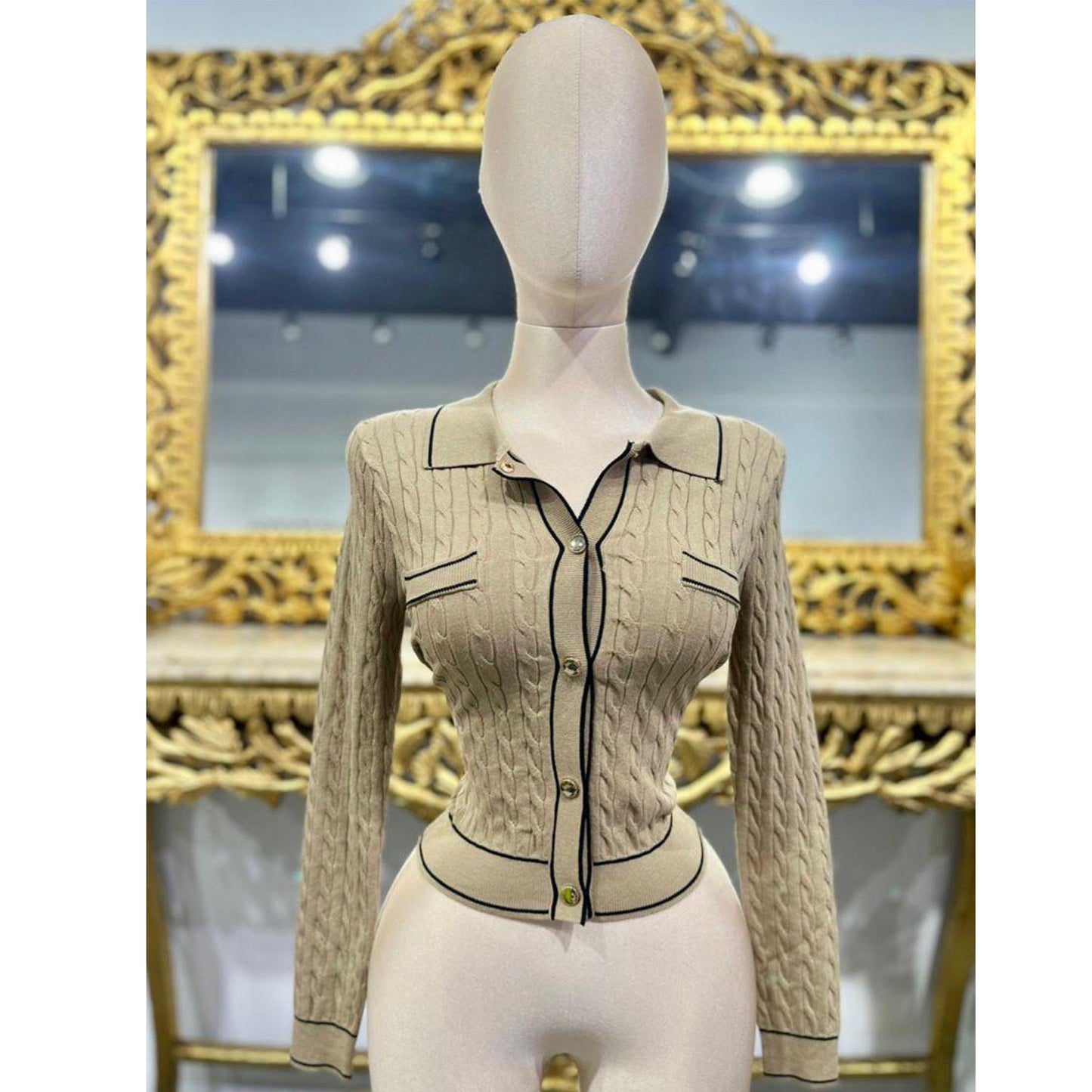 LADIES SHIRT (KNITTED) LONG SLEEVE