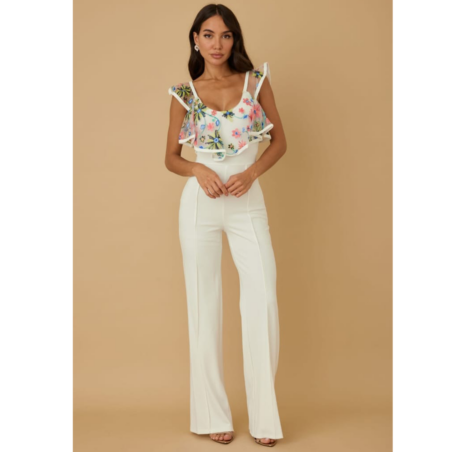 Embroidered Flower Jumpsuit for Women - Women's Overalls - Womenswear