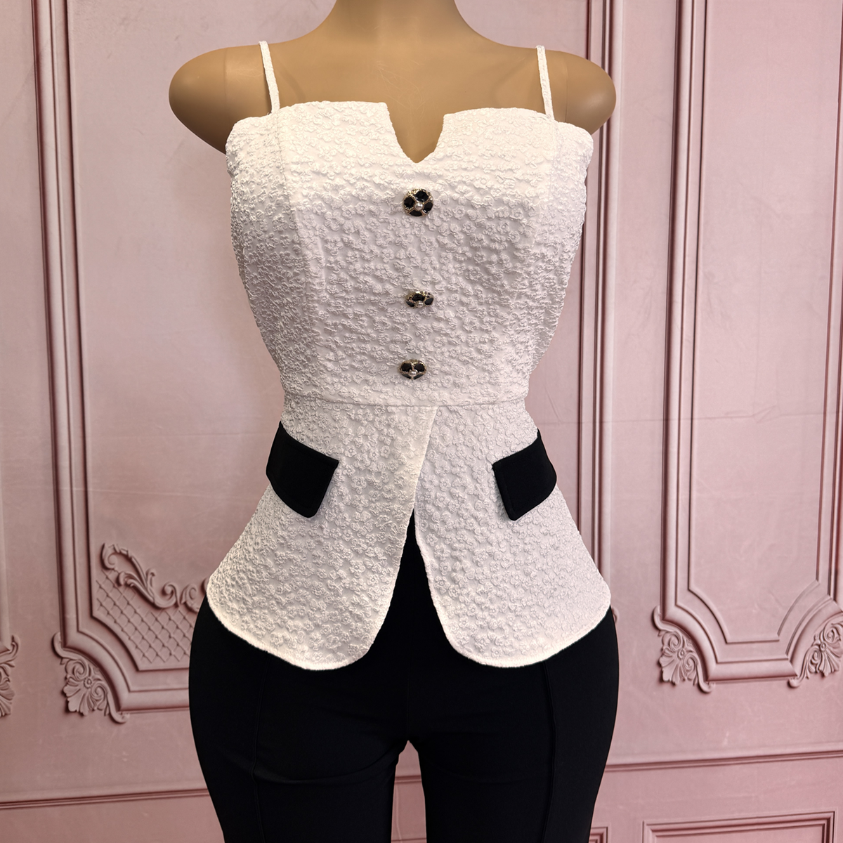 FLORAL TOP - ADJUSTABLE STRAPS, ZIPPER summer outfit