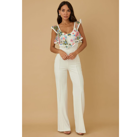 Embroidered Flower Jumpsuit for Women - Women's Overalls - Womenswear