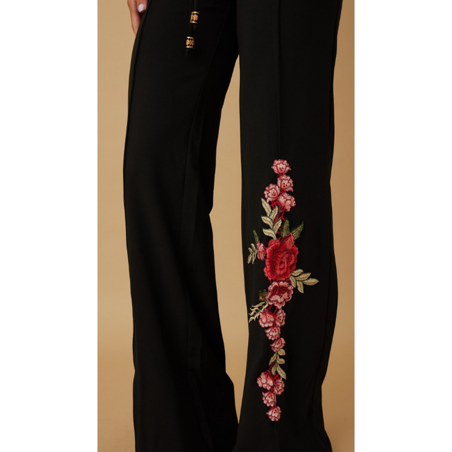 Women's Strapless Jumpsuit with Embroidery Flower - Womenswear, Overalls