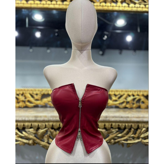 Women's Sleeveless Cute Top with Front Zipper - Perfect for Summer - Underwear, Tube